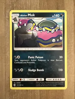 Pokemon TCG Alolan Muk Sun & Moon - Cosmic Eclipse 131/236 Regular Rare - Image 1