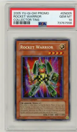 2005 Yu-Gi-Oh! Promo Collector Tins Rocket Warrior #EN005 PSA 10 Gem Mint - Image 1