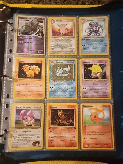 Pokemon Collection Binder Vintage Lot of Cards Holos Rares WoTC Shadowless Etc - Image 1