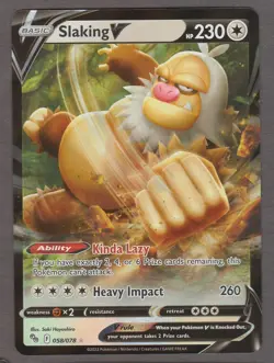 Slaking V 058/078 Pokemon GO Ultra Rare Holo Pokemon Card NM - Image 1