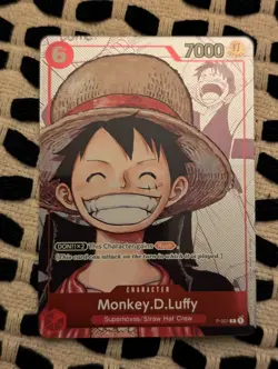 Monkey.D.Luffy (Alternate Art) P-001 One Piece Promotion Cards Foil Has DMG - Image 1