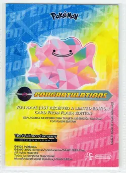 DITTO - Cracked Ice Holo * Blue Pokedex Card - Limited Edition Flash Box Hit - Image 2