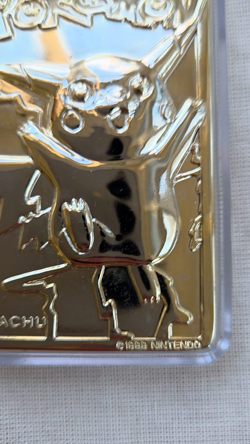 Pokemon 23K Gold Plated PIKACHU Trading Card 1999 Burger King Limited Edition - Image 2