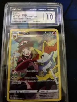CGC 10 Braixen TG01/TG30 Silver Tempest Secret Illustration Rare Pokemon Card - Image 1