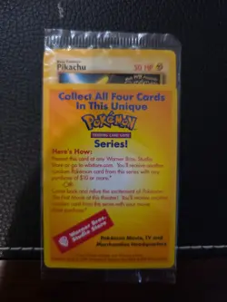 1x Sealed PIKACHU # 4 Black Star Promo WB Movie WOTC Pokemon Card (Purple) AU/UK - Image 3