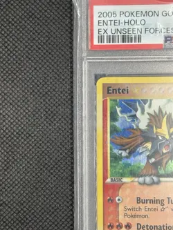 2005 POKEMON EX UNSEEN FORCES GOLD STAR #113 ENTEI-HOLO PSA 9 - Image 3
