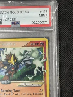 2005 POKEMON EX UNSEEN FORCES GOLD STAR #113 ENTEI-HOLO PSA 9 - Image 4