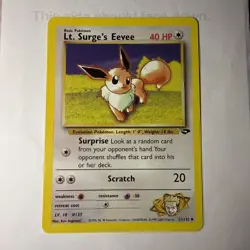 Lt. Surge's Eevee 51/132 Gym Challenge Uncommon Pokemon Card - Image 1