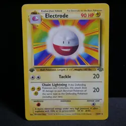 1st Edition MISPRINT/ERROR Electrode 18/64 Jungle Pokemon Card - MP CONDITION! - Image 1