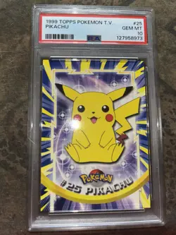 1999 TOPPS POKEMON TV #25 PIKACHU PSA 10 - Image 1