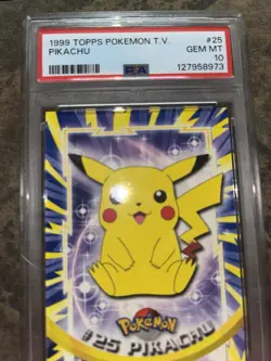 1999 TOPPS POKEMON TV #25 PIKACHU PSA 10 - Image 2