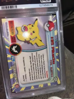 1999 TOPPS POKEMON TV #25 PIKACHU PSA 10 - Image 4