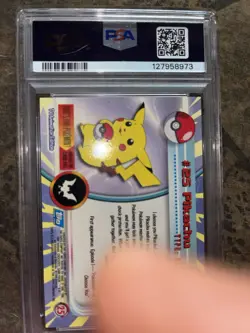 1999 TOPPS POKEMON TV #25 PIKACHU PSA 10 - Image 5