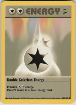 Pokemon Double Colorless Energy Uncommon Base Set 2 124/130 MP - Image 1