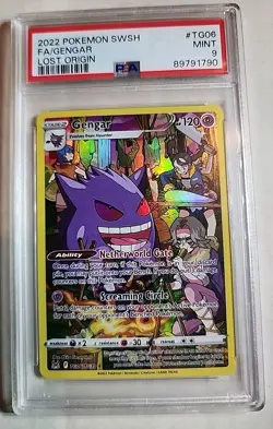 2022 POKEMON SWORD & SHIELD LOST ORIGIN #TG06 FULL ART GENGAR PSA 9 MINT - Image 1