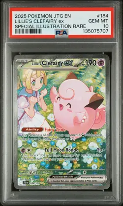 2025 POKEMON JOURNEY TOGETHER #184 LILLIE'S CLEFAIRY ex SIR PSA 10 - Image 1