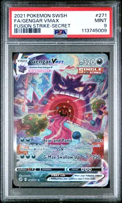 2021 POKEMON SWORD & SHIELD FUSION STRIKE SECRET #271 FULL ART/GENGAR VMAX PSA 9 - Image 1