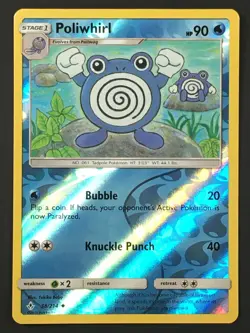 Pokemon TCG Poliwhirl 38/214 SM Unbroken Bonds Reverse Holo Uncommon NM - Image 1