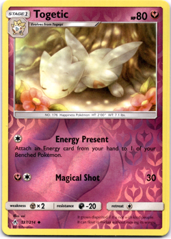 Pokemon TCG Togetic 137/214 Unbroken Bonds Reverse Holo Rare Near Mint- - Image 1