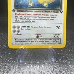 2000 Pokemon Team Rocket #5/82 1st Edition Dark Dragonite Holo 🌟 - Image 3