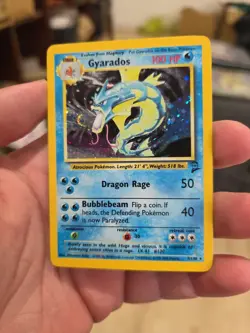 Gyarados 7/130 Holo Rare Base Set 2 Pokemon HEAVY PLAY - Image 1