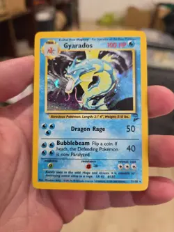 Gyarados 7/130 Holo Rare Base Set 2 Pokemon HEAVY PLAY - Image 2