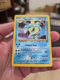 Gyarados 7/130 Holo Rare Base Set 2 Pokemon HEAVY PLAY - Image 3