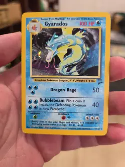 Gyarados 7/130 Holo Rare Base Set 2 Pokemon HEAVY PLAY - Image 4
