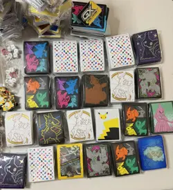 Huge Pokemon ETB Sleeve, Accessories, Figurine lot, and play mats + Pins & Coin - Image 4