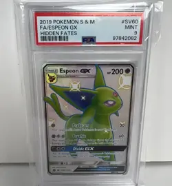 Espeon GX SV60/SV94 Hidden Fates Shiny PSA 9 Mint Pokemon Card Holo Rare Gem - Image 1