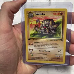 Pokemon TCG 1st Edition Fossil Set Graveler 37/62 NM/MT Pokemon Uncommon Card - Image 1
