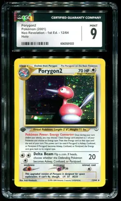 CGC 9 Porygon2 1st Edition Holo Rare Neo Revelation 2001 Pokemon Card #12 - Image 1