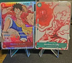 ONE PIECE CCG ROMANCE DAWN LUFFY SR + LUFFY PROMO 2 CARD LOT - Image 1