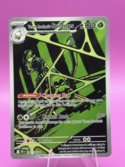 Pokemon TCG Destined Rivals Team Rockets Spidops Illustration Rare Card 187/182 - Image 1
