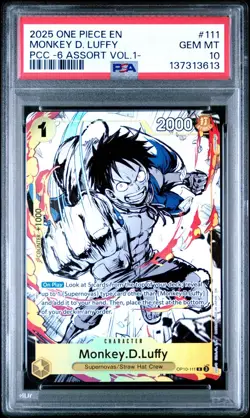 2025 ONE PIECE OP10-111 PREMIUM CARD COLLECTION VOL 1 MONKEY D LUFFY PSA 10 - Image 1