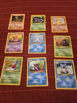 9 Pokemon Card Lot Uncommon Collection Base Set Etc Pokemon Trading Card Game - Image 1
