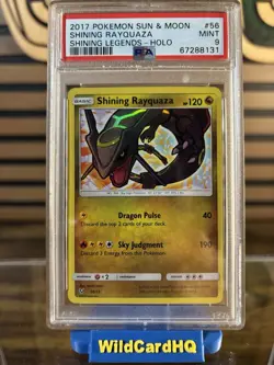 Pokemon TCG Shining Rayquaza Holo Rare Card Shining Legends 56/73 PSA 9 - Image 1