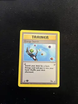 Pokemon TCG Energy Search Fossil 1st Edition Common Card 59/62 - Image 1