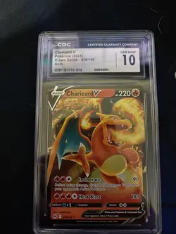 🔥🔥🔥 CGC 10 Gem Mint Charizard V 018/159 Crown Zenith Pokemon Card - Image 1