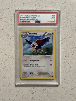 Braviary 88/98 PSA 9 Mint B&W Emerging Powers Holo Rare Pokemon Card Low pop - Image 1