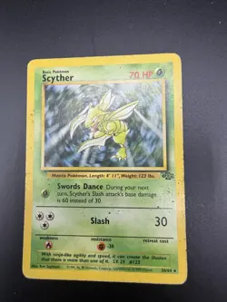 Pokemon Scyther Non Holo Rare Card 10/64 Jungle Set MP - Image 1