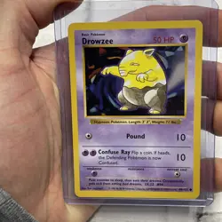 Pokemon Drowzee 49/102 WotC Base Set Shadowless Unlimited MP+ Vintage Common TCG - Image 1
