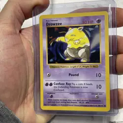 Pokemon Drowzee 49/102 WotC Base Set Shadowless Unlimited MP+ Vintage Common TCG - Image 2