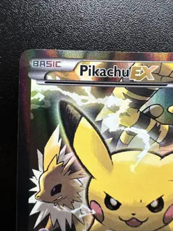 Pokemon Pikachu EX Red & Blue Col Black Star Full Art Promo XY124 NM C - Image 2