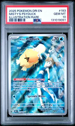 2025 POKEMON DRI EN-DESTINED RIVALS ILLUSTRATION RARE MISTY'S PSYDUCK PSA 10 - Image 1