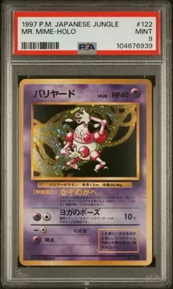 Pokemon Mr. Mime Jungle Japanese Holo Rare #122 PSA 9 Mint - Image 1