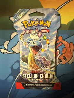 Pokemon TCG Sleeved SCARLET & VIOLET Stellar Crown Booster Pack - New/Sealed - Image 1