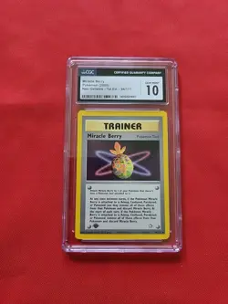 GEM MINT Pokemon: Miracle Berry #94/111 1st Edition Neo Genesis - CGC 10 - A61 - Image 1