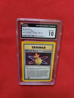 GEM MINT Pokemon: Miracle Berry #94/111 1st Edition Neo Genesis - CGC 10 - A61 - Image 4