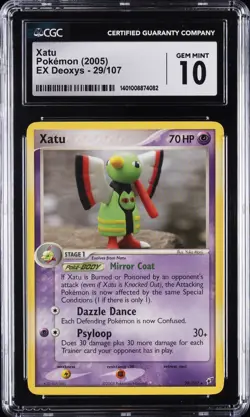 2005 POKEMON EX DEOXYS #29 XATU CGC 10 GEM MINT - Image 1